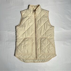 J. Crew Cream Quilted Vest XS